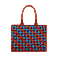 Cabas Archi tressé en cuir - Tricolore