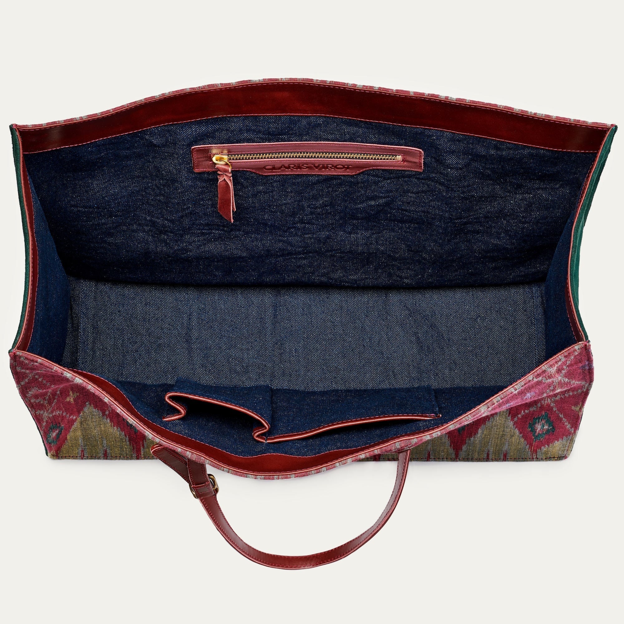 Grand cabas Archi en cuir - Burgundy