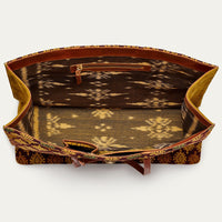 Grand cabas Archi en tissu sumba - Bordeaux & Moutarde