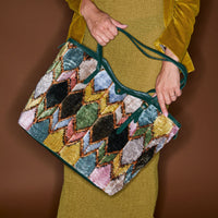 Cabas India en velours de soie - Multicolore