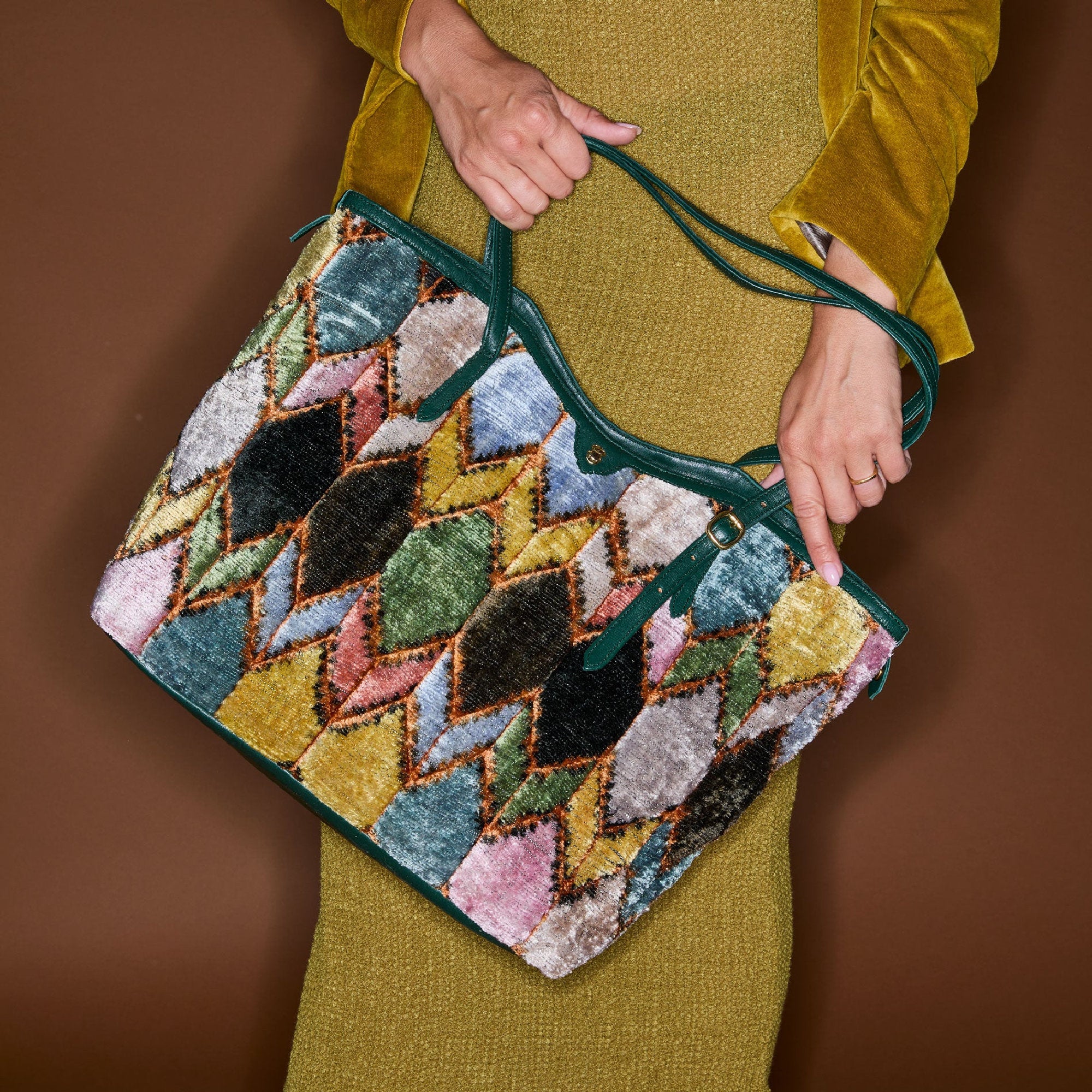 Cabas India en velours de soie - Multicolore