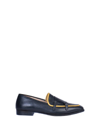 Mocassins Camilla en cuir - Black & Yellow