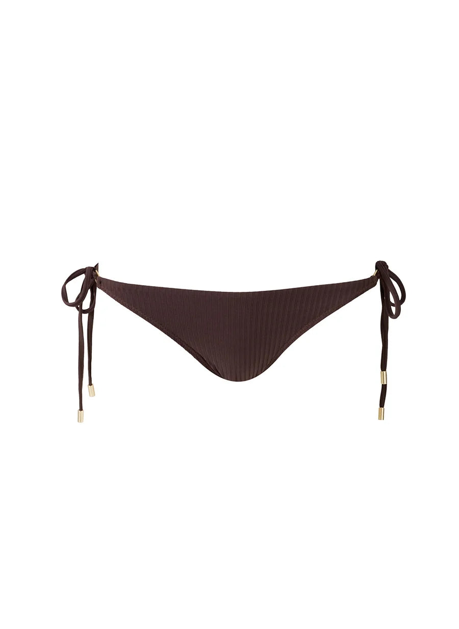 Brown Ribbed Bas de bikini - Brown Ribbed