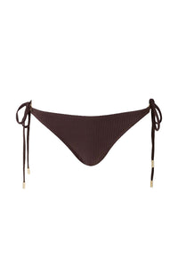 Cancun textured bikini bottoms - Brown Ribbed