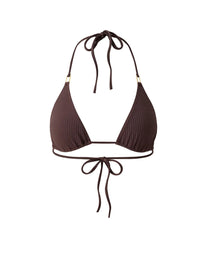 Brown Ribbed Haut de bikini - Brown Ribbed