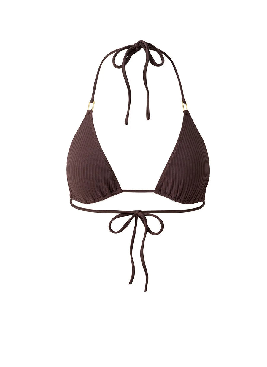 Brown Ribbed Haut de bikini - Brown Ribbed
