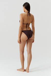 Cancun textured bikini bottoms - Brown Ribbed