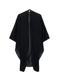 Silk muslin cape - Navy
