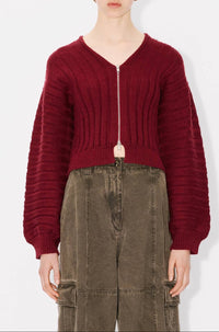 3D Rib Full Zip Cardigan
