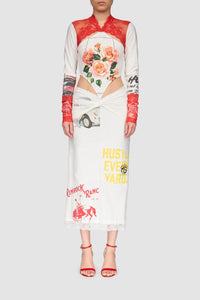 Robe recyclée en coton - White