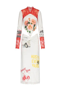 Robe recyclée en coton - White