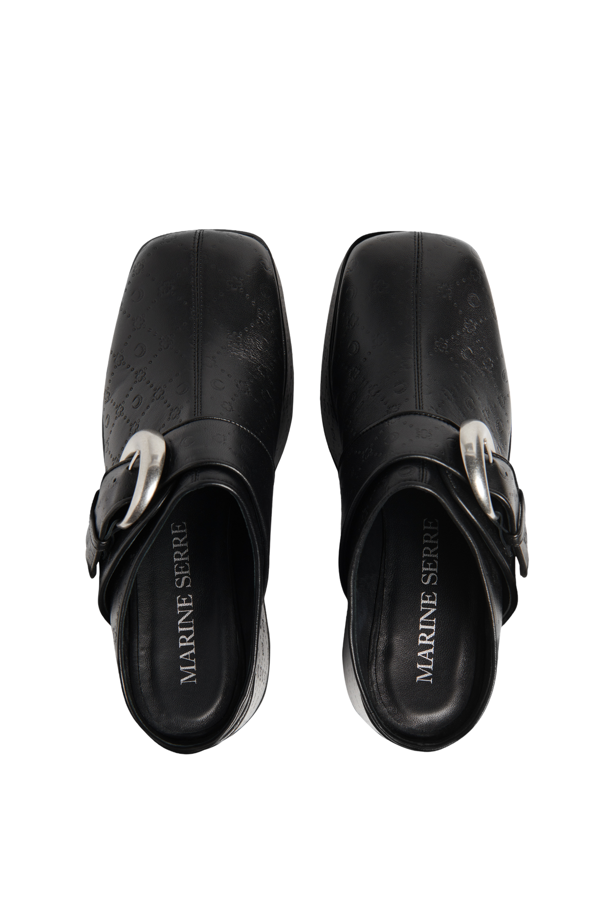 Mules en cuir monogramme - Black