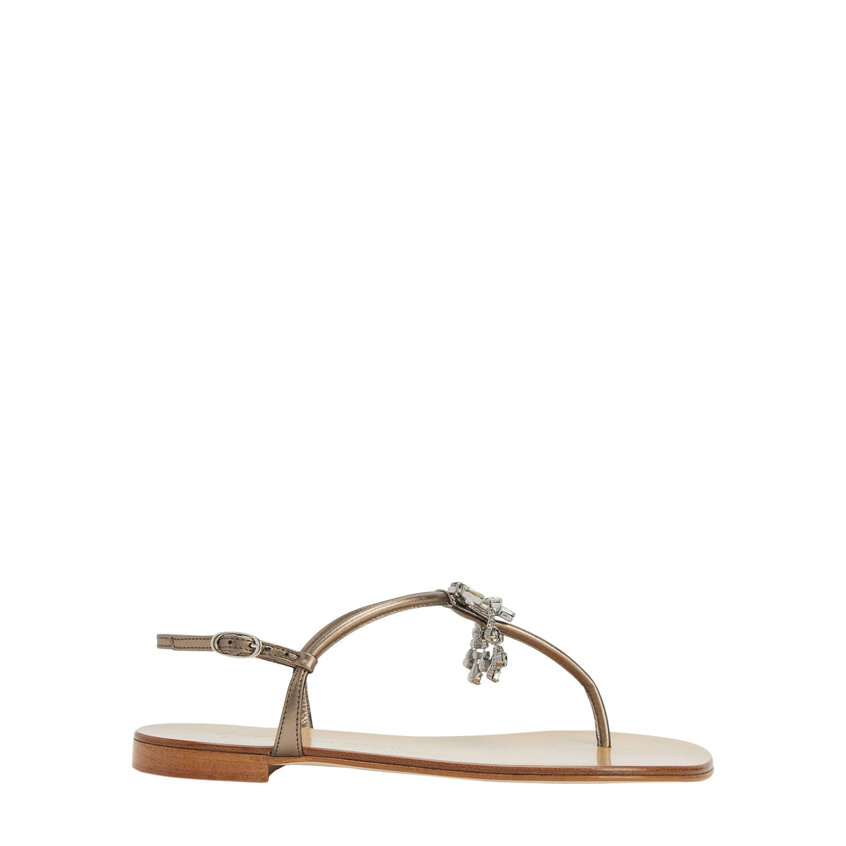 Sandales plates Glenda en cuir - Doré
