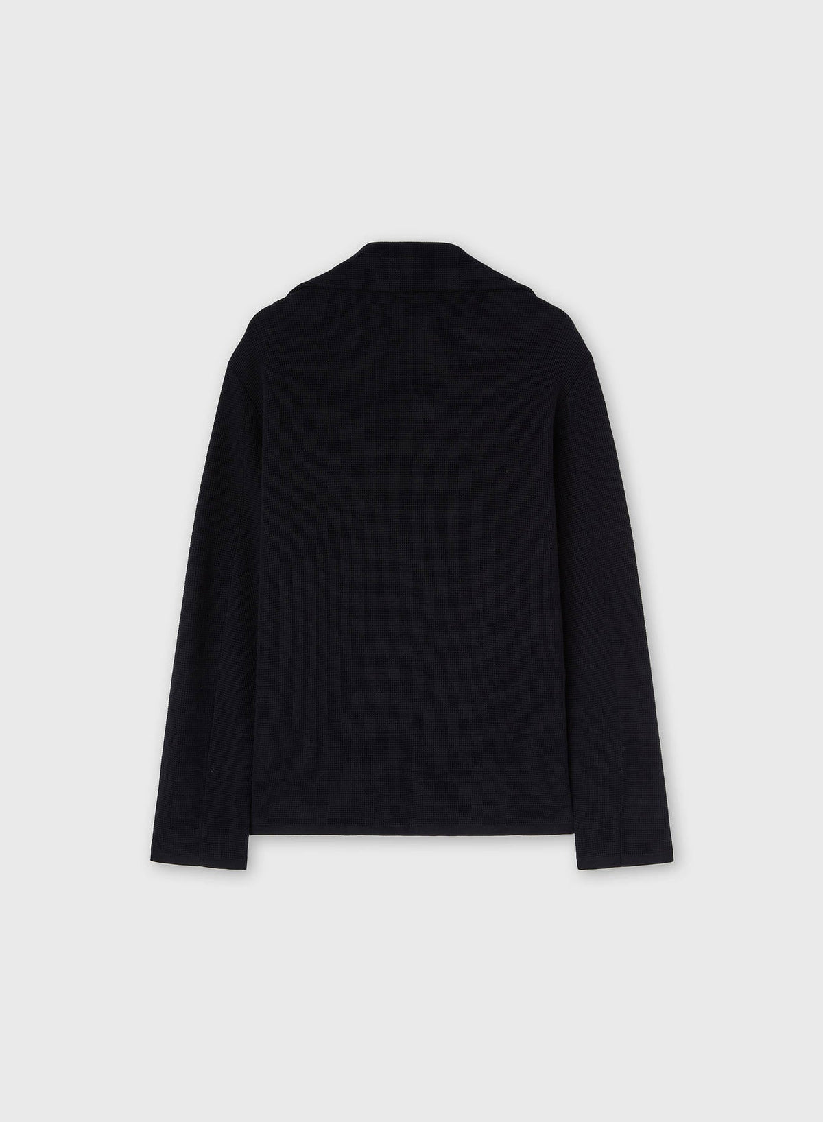 NAVY KNIT SINGLE BREASTED BLAZER