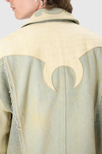 Regenerated Denim Trucker Jacket - Beige