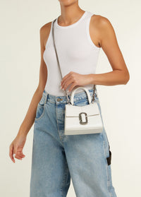 Petit sac à poignée en cuir - White