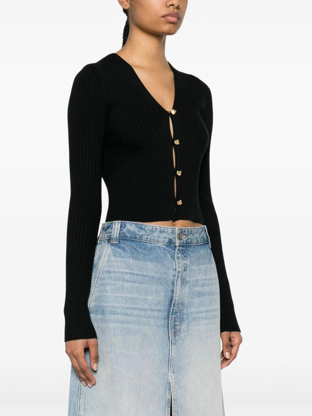BASEPLUS_Black CARDIGAN - Black