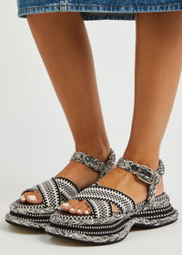 BASEPLUS_White & Black SANDALS - White & Black