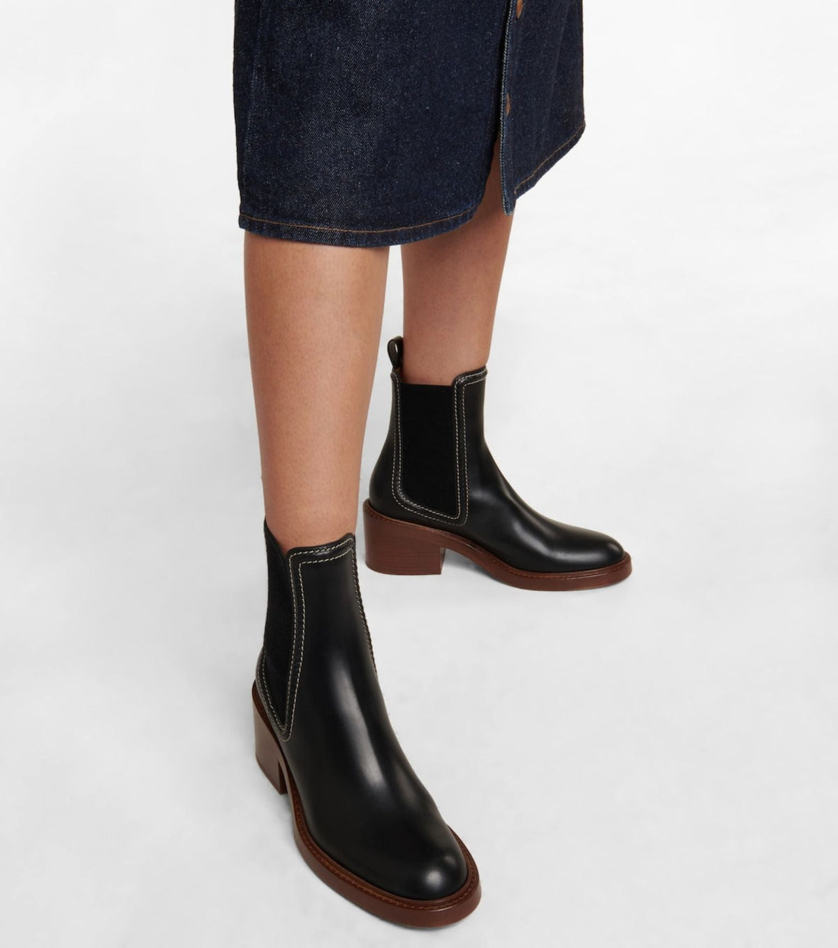 BASEPLUS_Black ANKLE BOOTS - Black