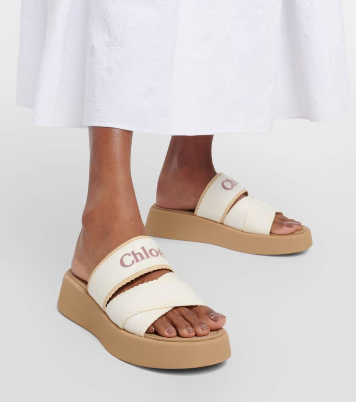 BASEPLUS_Beige & White SLIDES - Beige & White