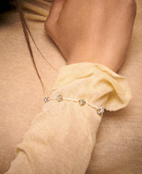 Bracelet Chelsea N°1 en or jaune et argent sertie de diamant - Émeraude & Perle