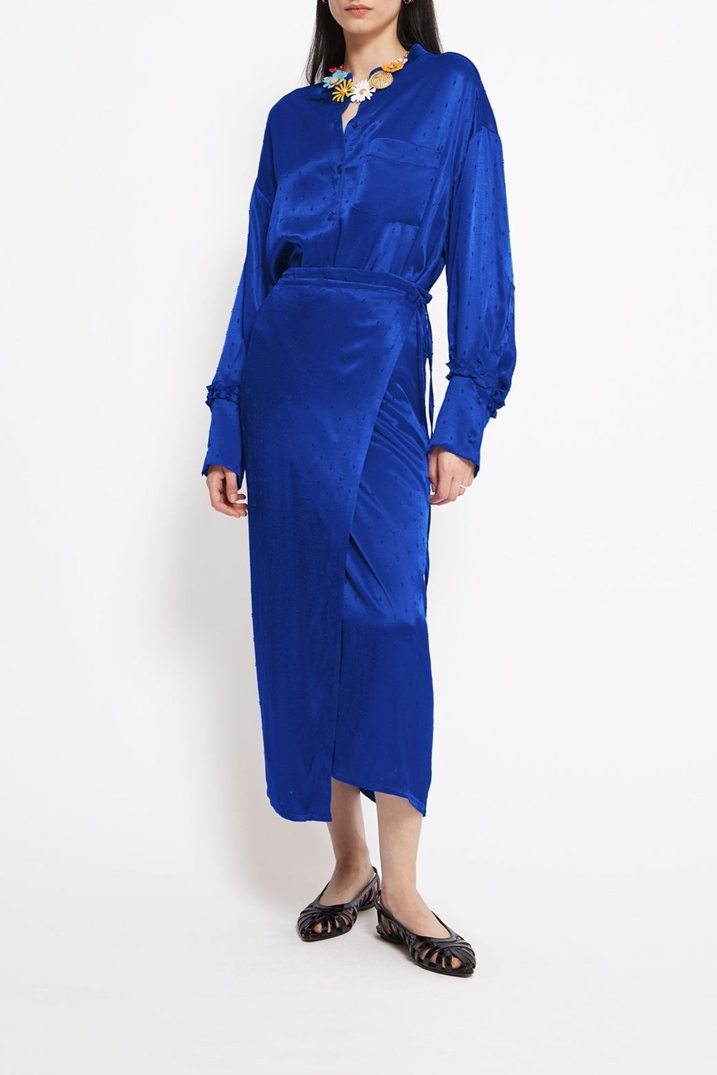 Chemise Potts col mao - Blue