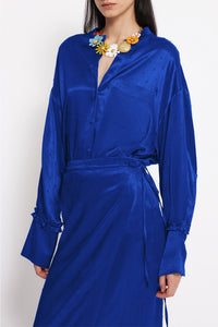 Chemise Potts col mao - Blue
