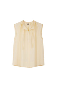 Sleeveless cotton Tanger blouse - Cream