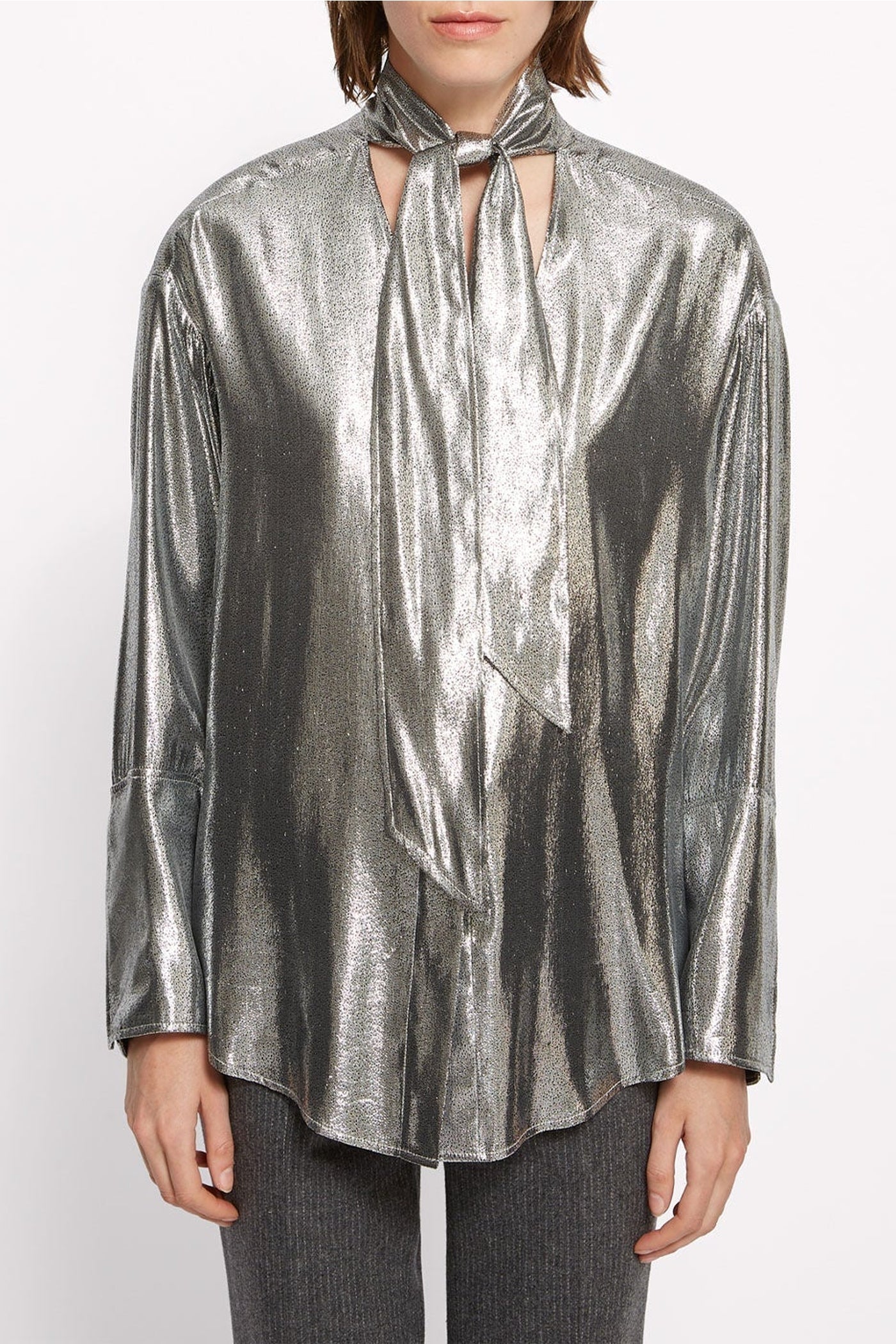 Chemise Vito en soie - Silver