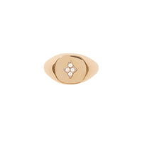 Chevalière Louise en or jaune et or blanc sertie de diamant - Diamant