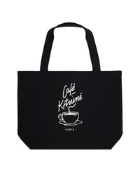 Kitsuné printed Coffee Cup tote bag - Black