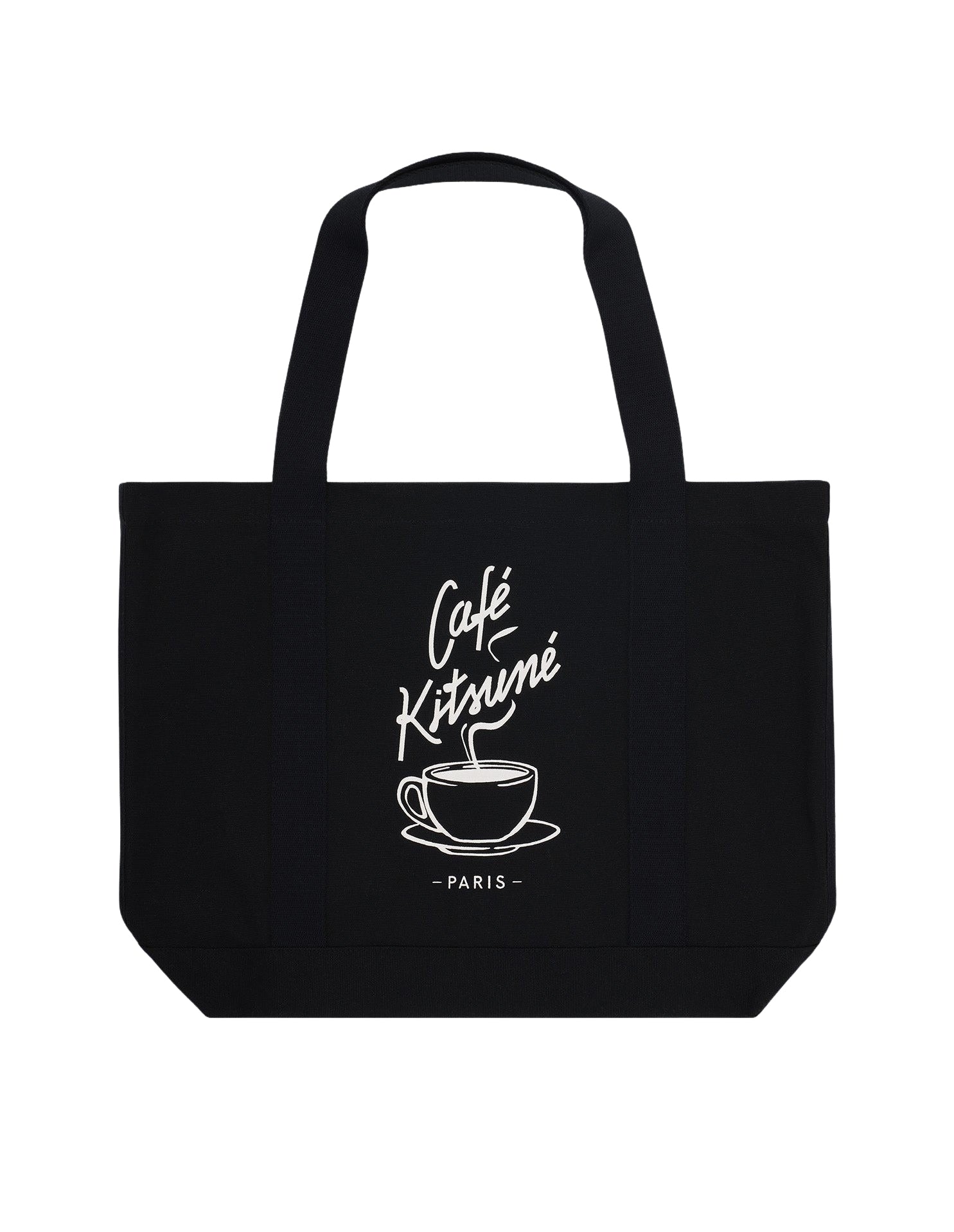 Kitsuné printed Coffee Cup tote bag - Black