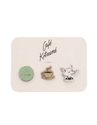 Set of 3 Café Kitsuné pins - Multicolor