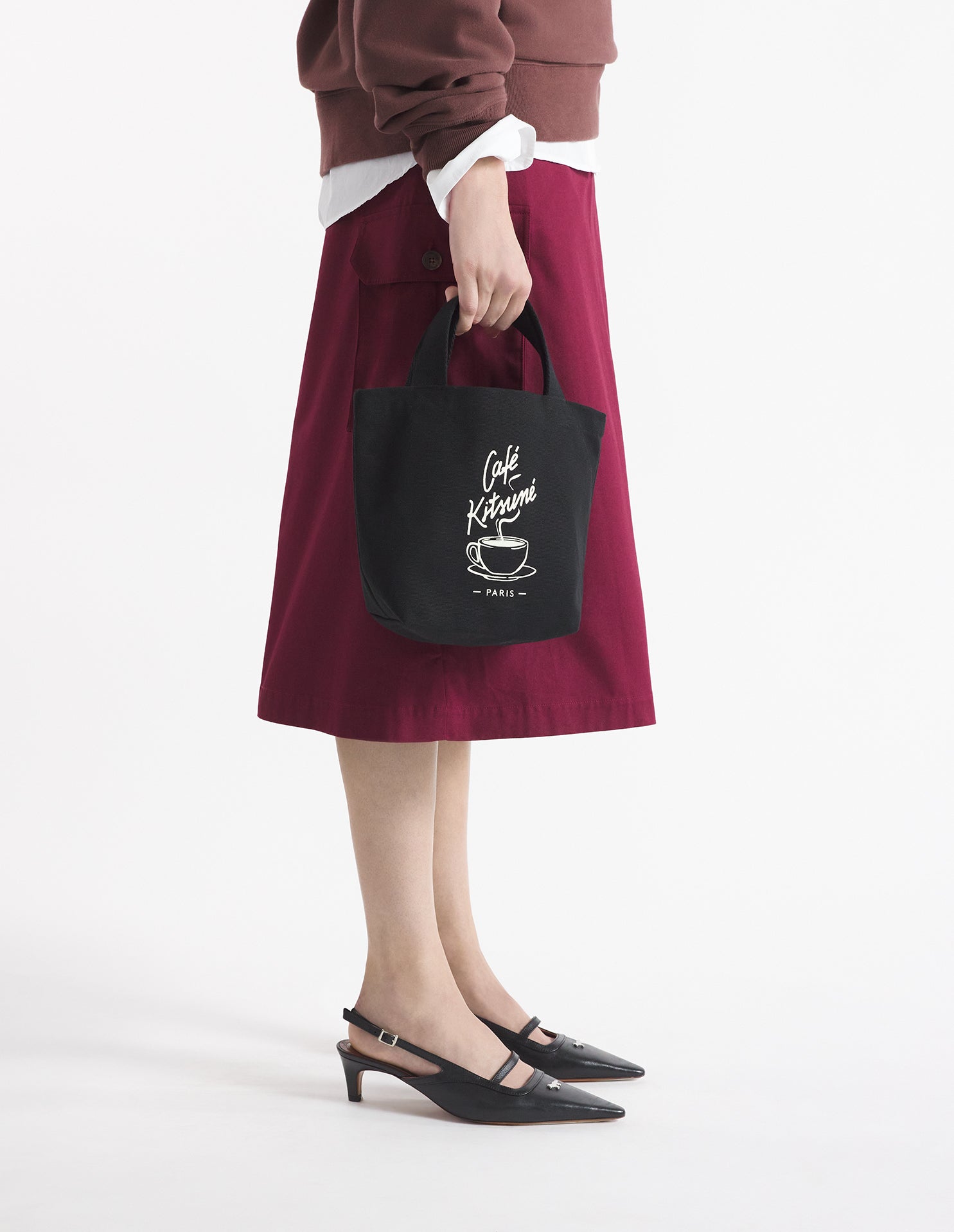 Kitsuné Coffee Cup small tote bag - Black