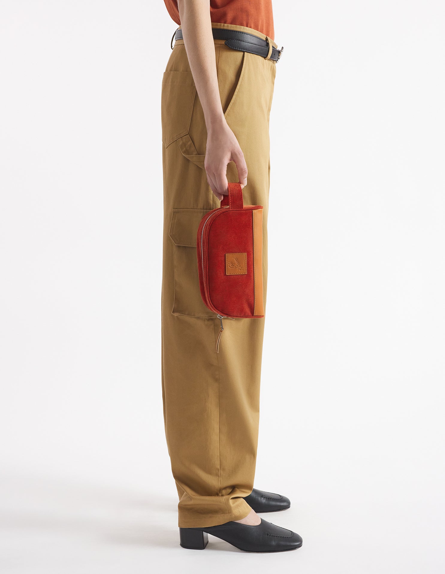 Café Kitsuné Corduroy Pencil Case - Adzuki