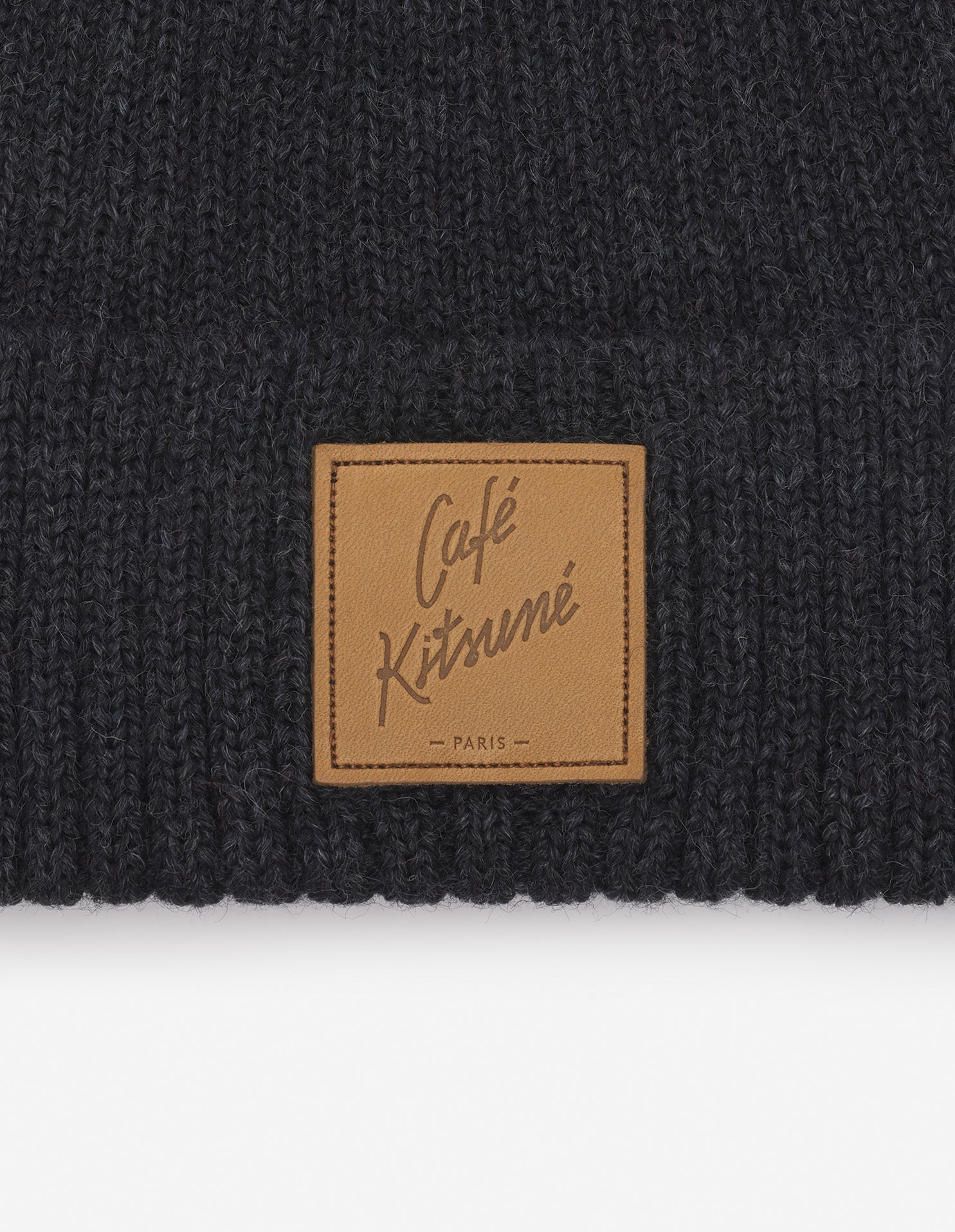 Bonnet Café Kitsuné en laine - Anthracite