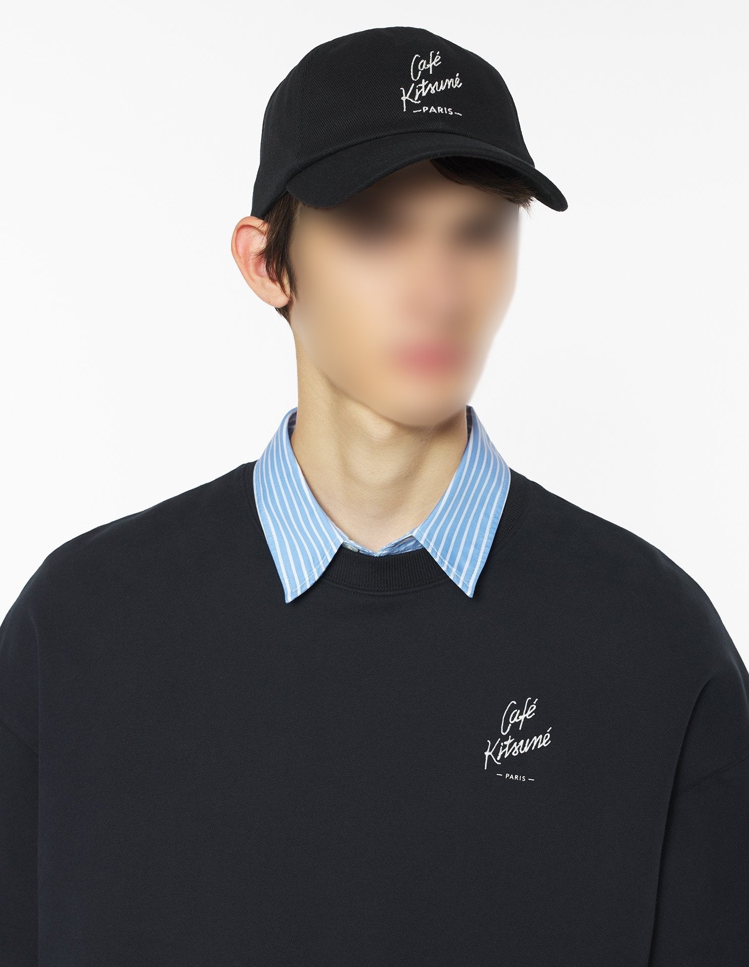 Café Kitsuné Paris embroidered cap - Black