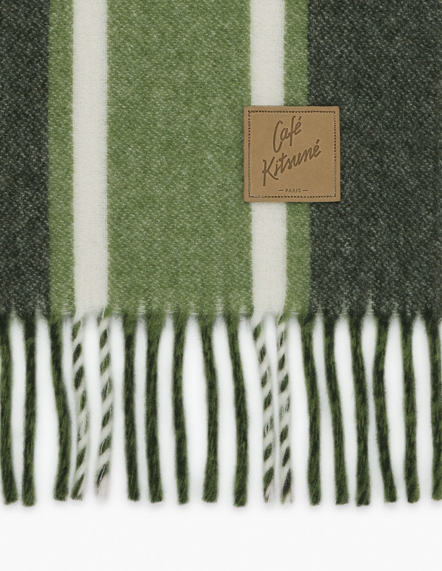 Café Kitsuné Striped Scarf - Verbena/Sencha Green