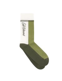 Café Kitsuné colourblock socks - Verbena & Sencha Green