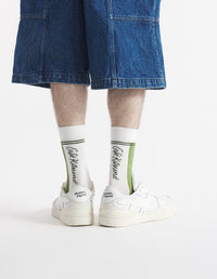 Café Kitsuné colourblock socks - Verbena & Sencha Green
