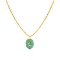 Collier oeil en or jaune - Résine