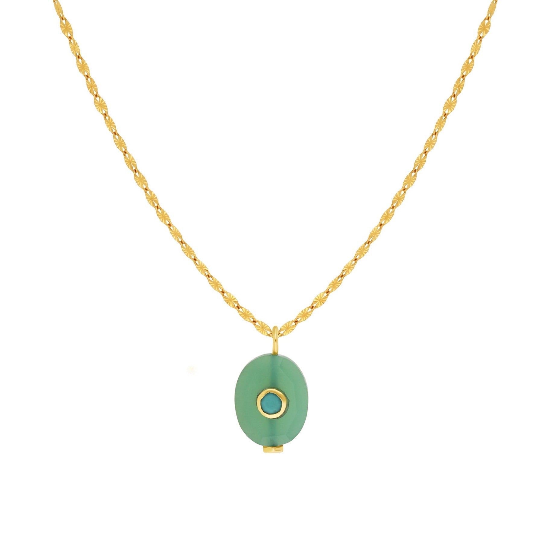 Collier oeil en or jaune - Résine