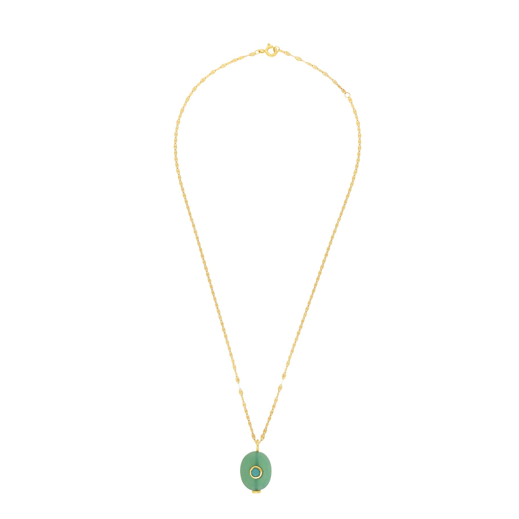 Collier oeil en or jaune - Résine