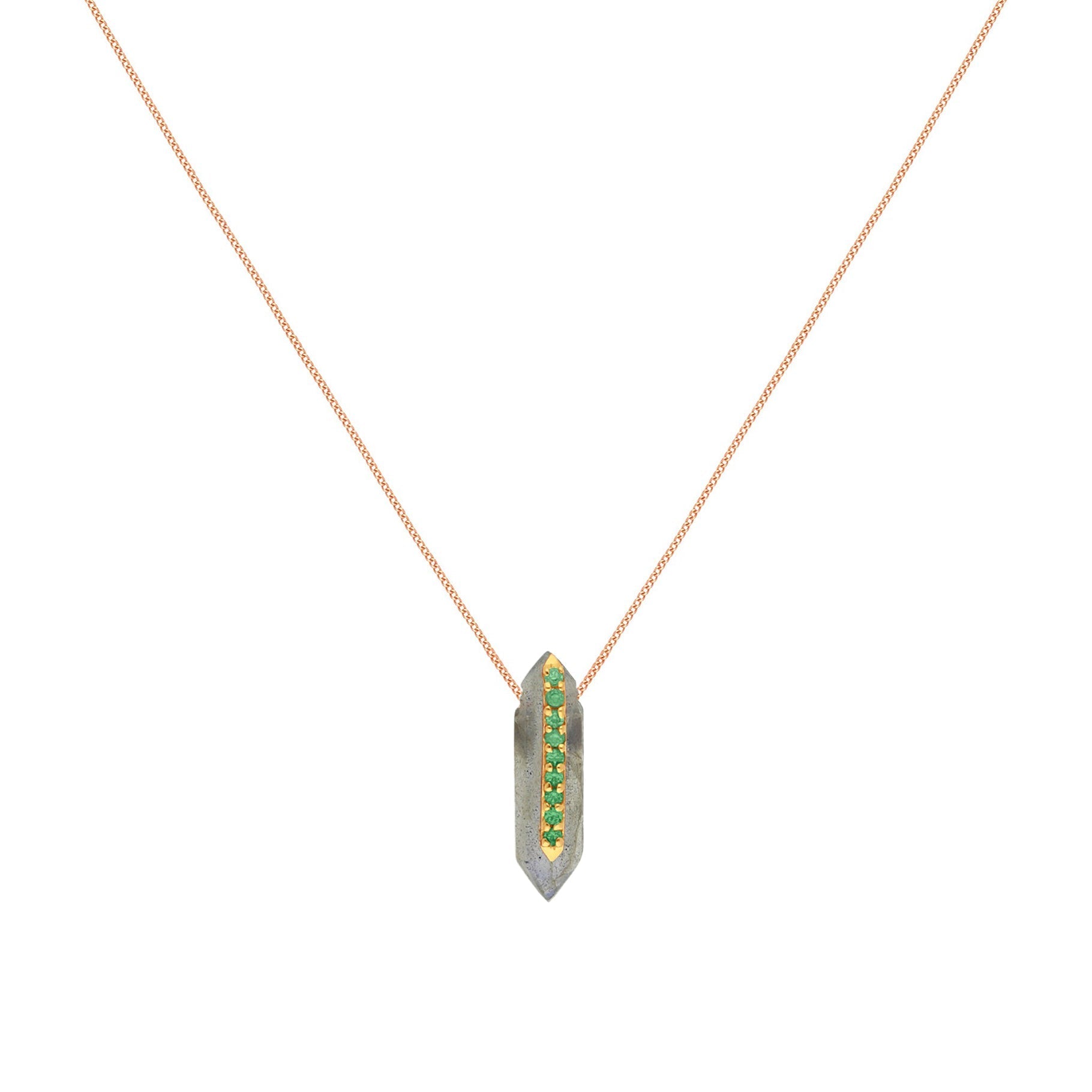Collier Moon N°1 en argent - Moonstone grise