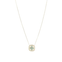 Collier en or jaune - Turquoise & Résine