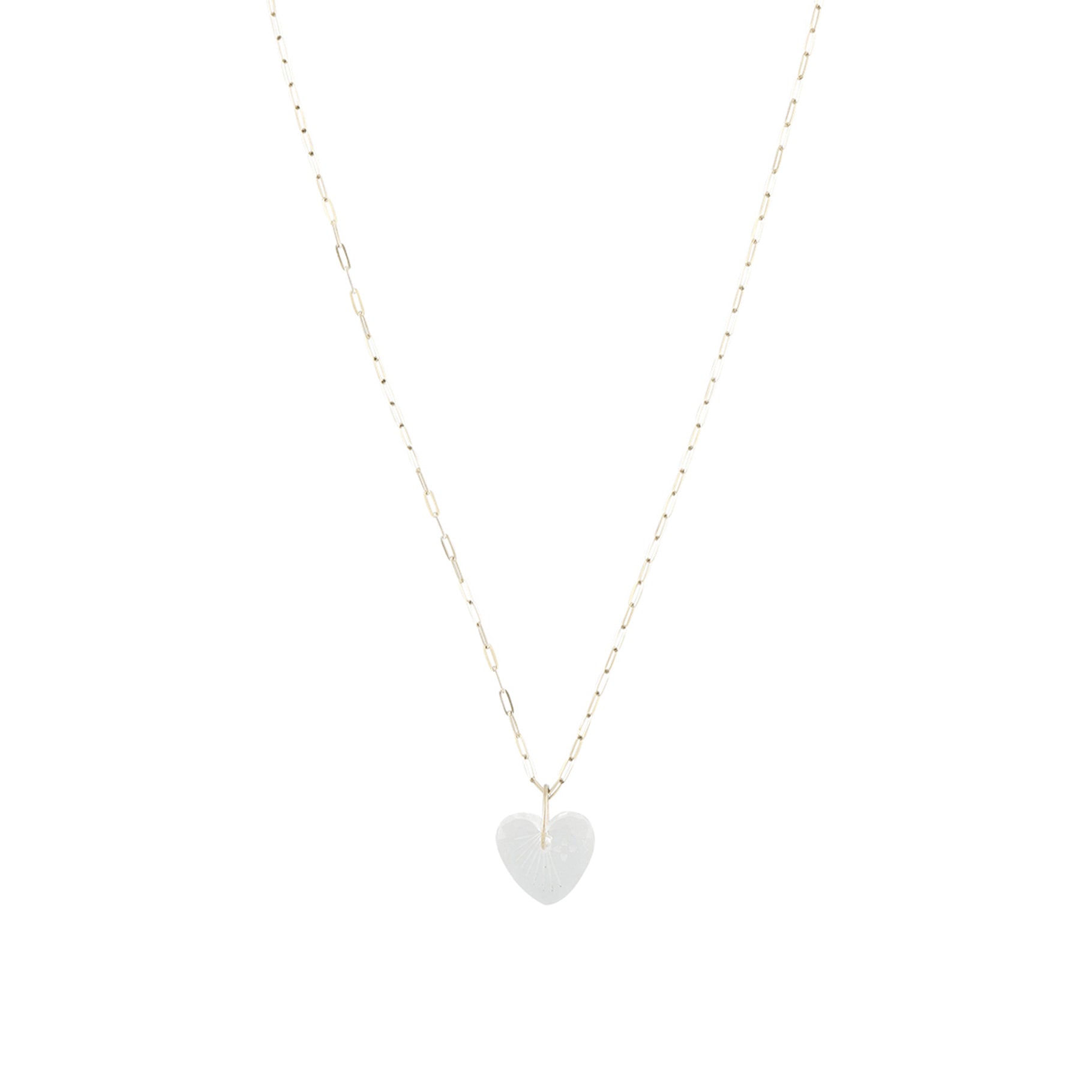 Yellow gold necklace - Rock crystal