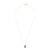 Collier en or jaune - Labradorite & Émeraude