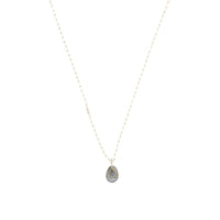 Collier en or jaune - Labradorite & Émeraude