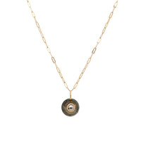 Yellow gold necklace - Labradorite & Pyrite