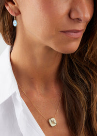 Collier en or jaune - Labradorite & Pyrite